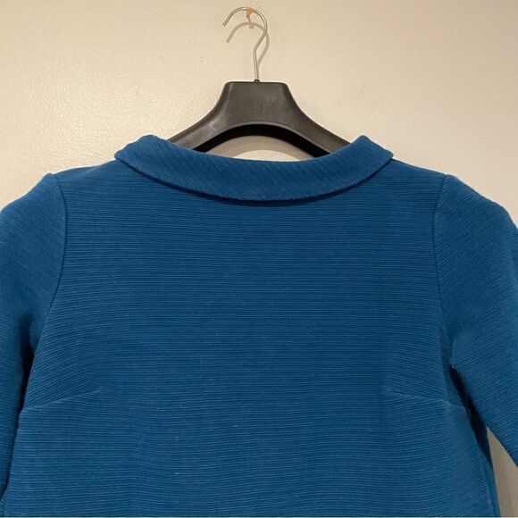Talbots Teal Textured 3/4 Sleeve Button Back Top Size Small - Picture 2 of 5